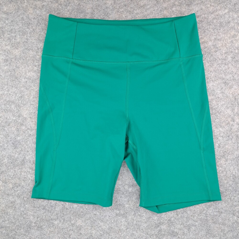 Girlfriend Collective Biker Shorts Women Extra Large Green Stretch 8" High Waist
